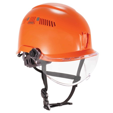 SKULLERZ BY ERGODYNE 8975V Anti-Fog Clear Lens Orange Class C Safety Helmet with Visor 8975V